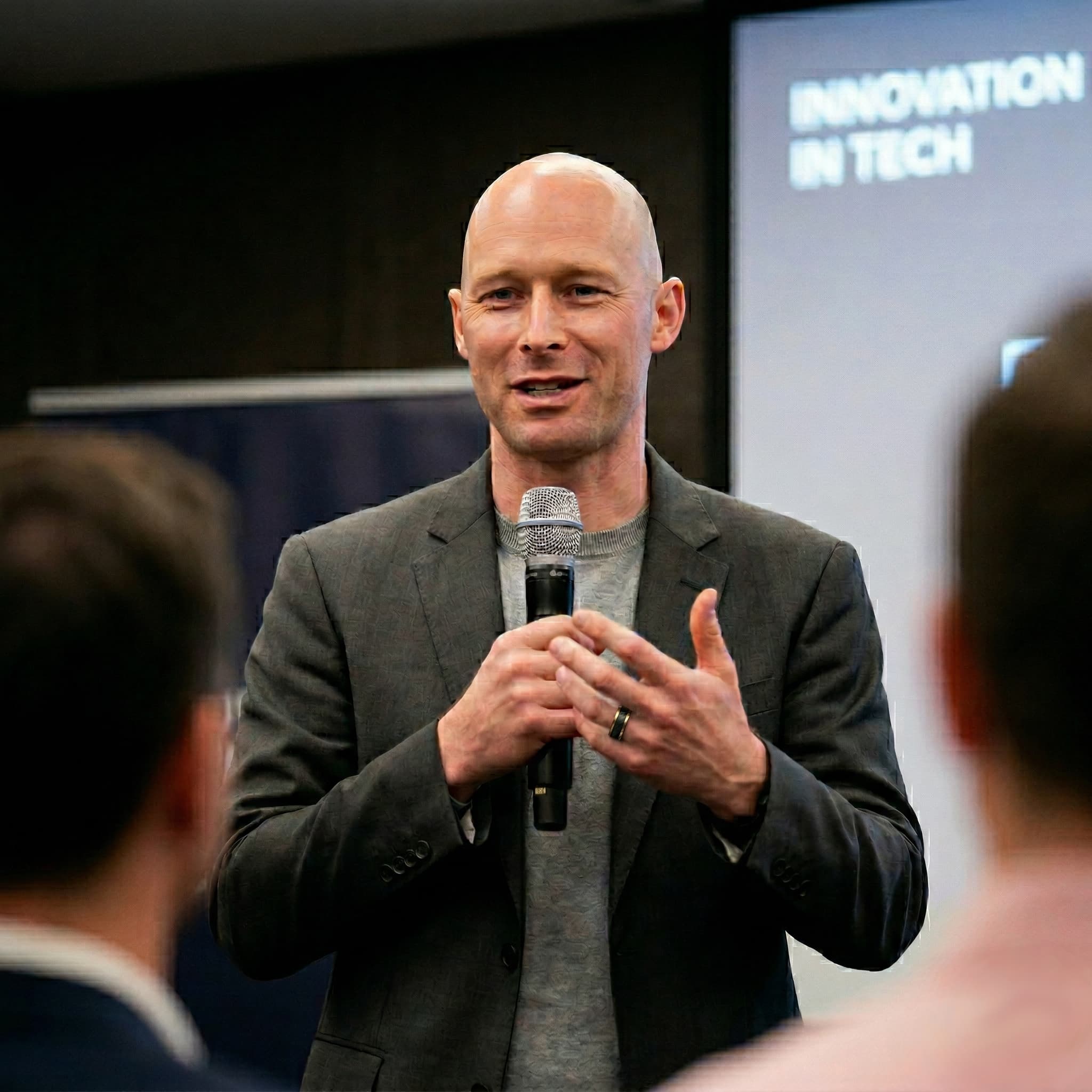 Ryan Musser presenting on innovation in tech